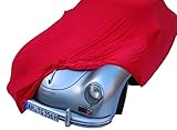 EXCOLO Auto Schutzhülle Schutzhaube Plane Indoor Hochwertig rot grau oder schwarz bis 5,80 m lang (Rot bis 5,80 Meter)