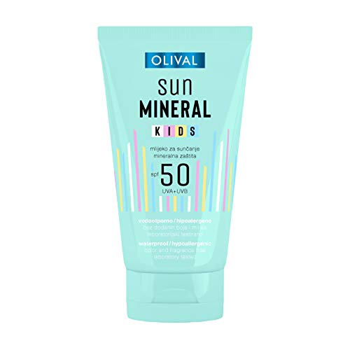 Olival Sun Mineral Kids Sonnenmilch LSF 50 - Sonnenschutz, der speziell für empfindliche Kinderhaut entwickelt wurde. Hochwirksames UVA/UVB-Filtersystem mit Lichtschutzfaktor 50
