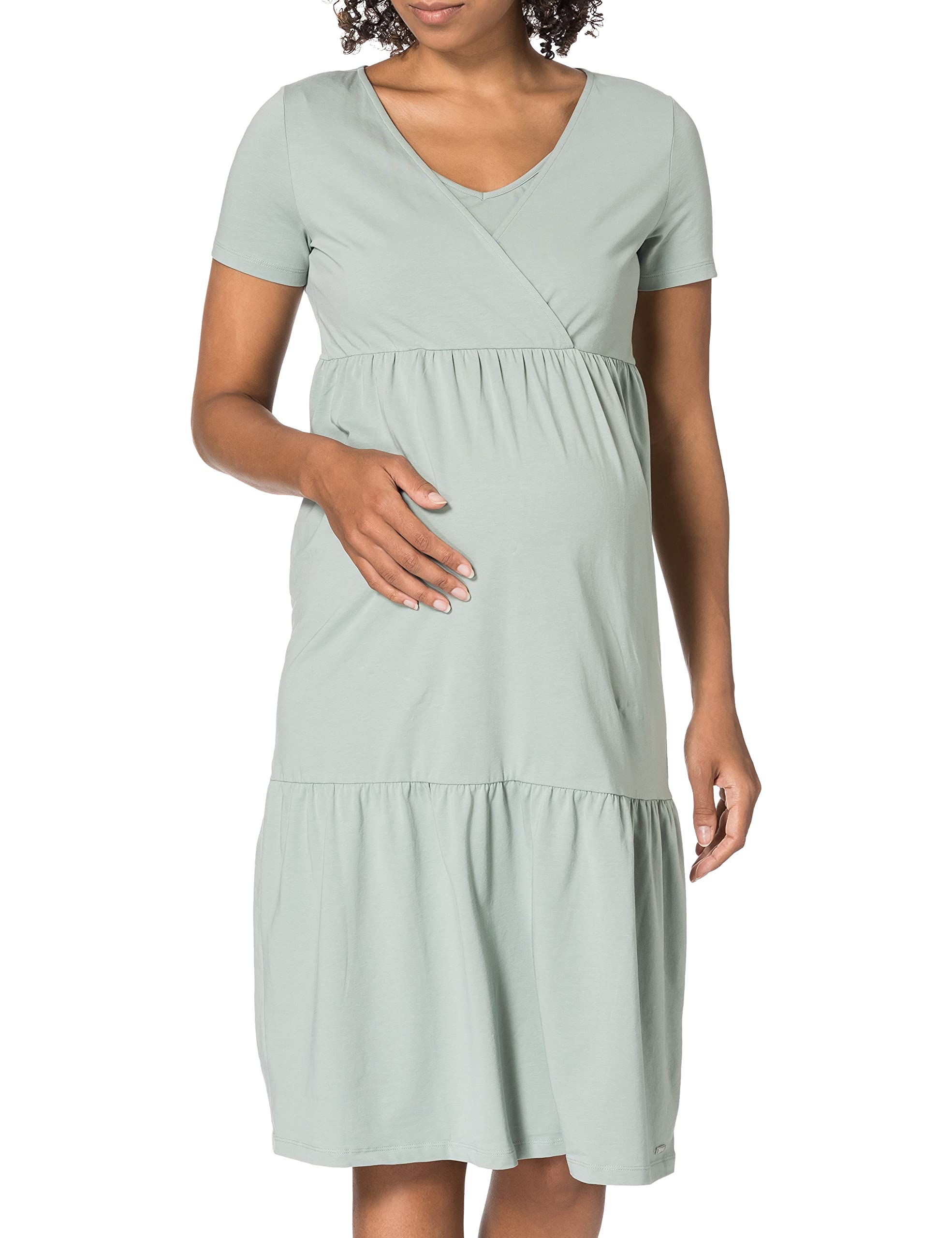 ESPRIT Maternity Damen Dress nursing ss Kleid, Grey Moss-027, 40 (Herstellergröße: L)