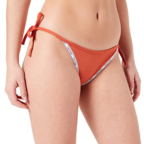 Calvin Klein Damen String Side Tie Bikini-Unterteil, Ginger Biscuit, S (2er Pack)