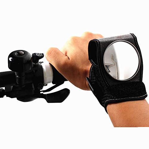 Zhenwo Bicycle Mirror on Arm, Universal Rear View Mirror for Your Wrists, Portable and Adjustable Mirror for Road Bike, Electric Bike, Mountain Bike,Schwarz