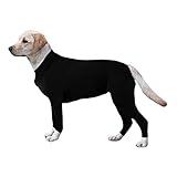 Hankyky Hund, chirurgischer Regenerationsanzug, Bauchwundschutz, nach Operationen, E-Halsband, Alternative für Hunde, Haustier Kleidung im Innenbereich, 2XL, schwarz