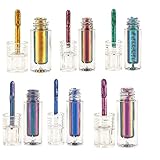 6 Pcs Multi-Chrome Liquid Lipsticks Set with Diamond Glitter Eyeshadow Stick - Long Wearing Matte Finish for Women and Girls Makeup