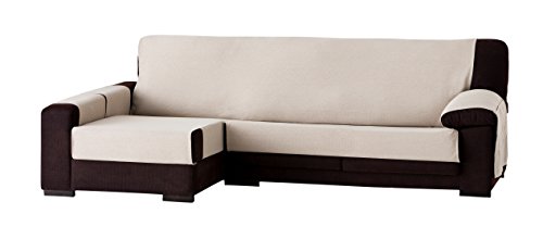 Eysa Constanza Nicht elastisch Sofa überwurf Chaise Longue 290 cm Links, frontalsicht, Baumwolle, 01-leinen, 37 x 9 x 29 cm