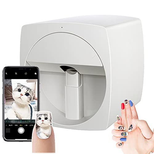 3D-Nagelkunstdrucker, tragbarer Multifunktions-Musterkunstnageldrucker, automatische Nageldruckmaschine für den Heimnagelsalon, Unterstützung für WiFi/DIY, 2400 dpi Druckauflösung,A
