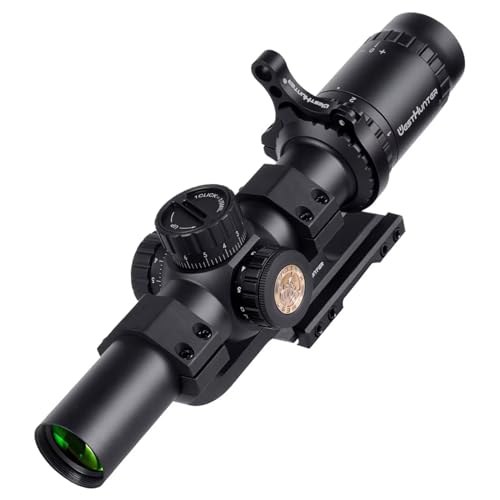 WestHunter Optics HD 1-6x24 IR Riflescope, 30mm Tube Red Green Illuminated Reticle Second Focal Plane Tactical Precision 1/5 MIL Shooting Scope | Reticle-B, Picatinny Shooting Kit A