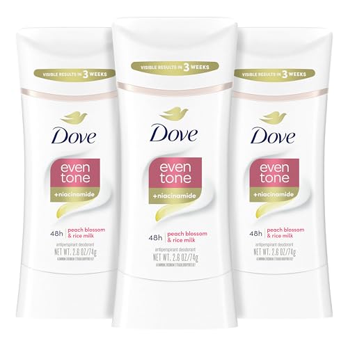Dove Antiperspirant Deodorant for Uneven Skin Even Tone Rejuvenating Blossom Sweat Block for All-Day Fresh Feeling, 2.6 Oz, Pack of 3