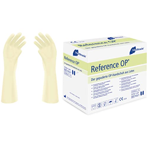 Meditrade 93218 Reference Latex Gepuderte OP-Handschuh, Steril, Größe 8 (100-er pack)