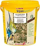 sera Vipan Nature Großflocke 21 L (4 kg) - XL-Hauptfutter mit 4% Insektenmehl und prebiotischer Wirkung, Flockenfutter fürs Aquarium, Fischfutter mit hoher Futterverwertbarkeit, somit weniger Algen