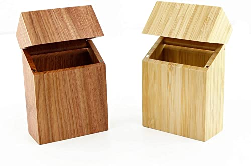 2 x Holzbox Etui Zigarettenetui aus Holz hell und dunkel für ca. 20 Stück Zigaretten