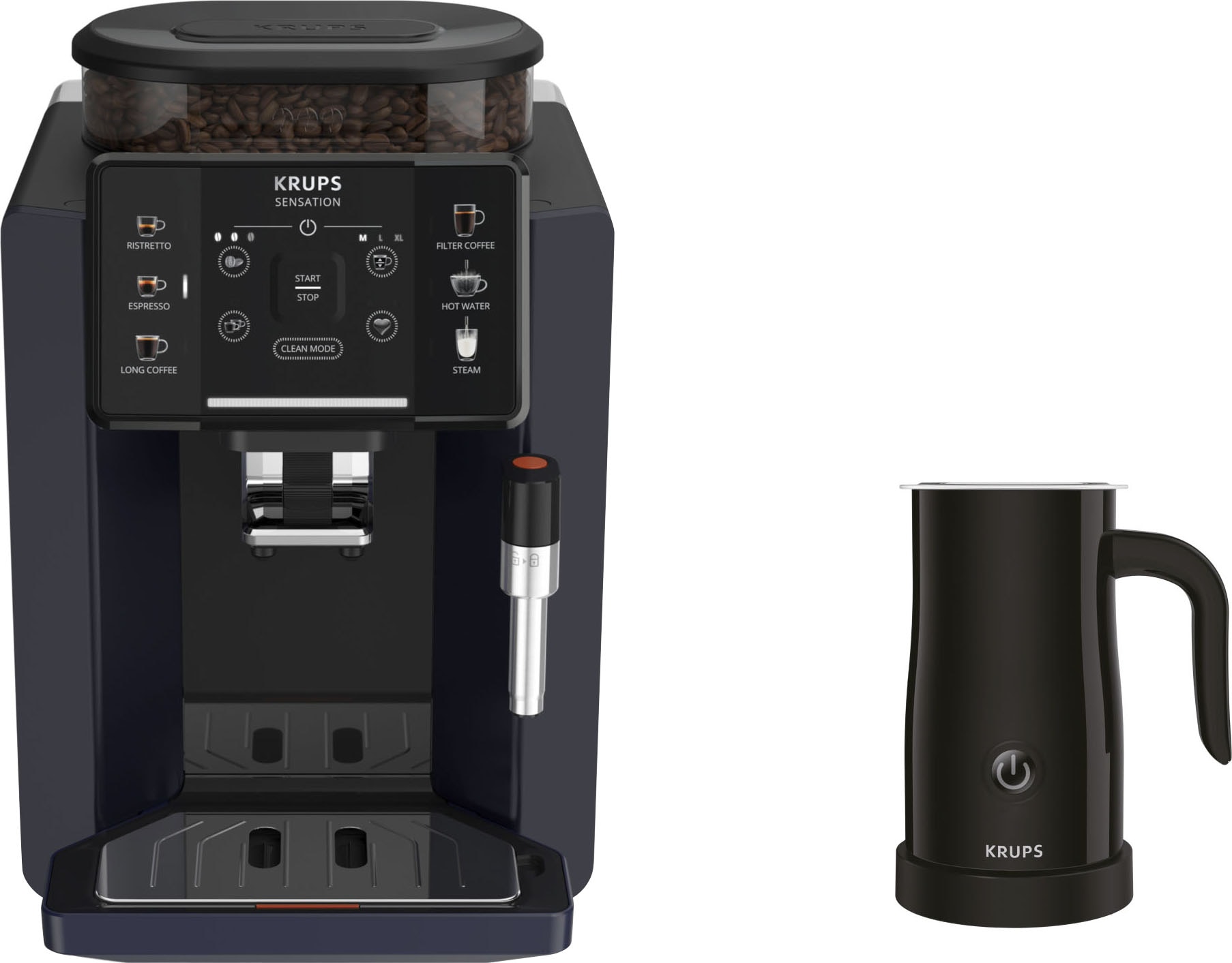 Krups Kaffeevollautomat "EA910B.23 Sensation Milk Bundle", mit Krups Milchaufschäumer im Wert von UVP 79,99