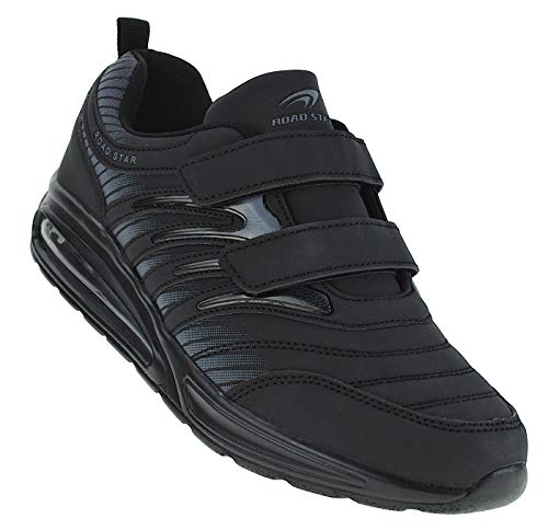 Bootsland Unisex Klett Sportschuhe Sneaker Turnschuhe Freizeitschuhe 001, Schuhgröße:43, Farbe:Schwarz