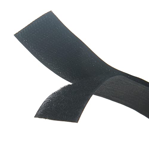 Klettband-Set zum Aufnähen, mit nicht klebender Rückseite, Nylon, 10 cm - 10 m, Schwarz
