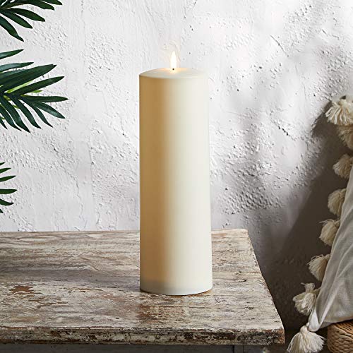 Lights4fun 30cm TruGlow® Kerzen für Außen mit warmweißer LED Flamme und Timer