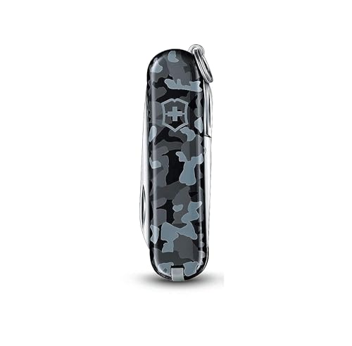 Victorinox Classic SD Taschenmesser, 7 Funktionen, Schere, Nagelfeile mit Nagelreiniger, Navy camouflage