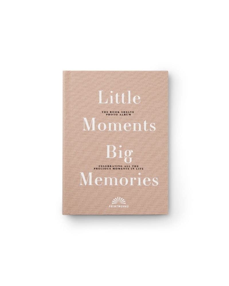 PrintWorks Bookshelf Album - Kleine Moments Big Memories Bücherregal Alben Haus Dekoration, Weiß, Einheitsgröße
