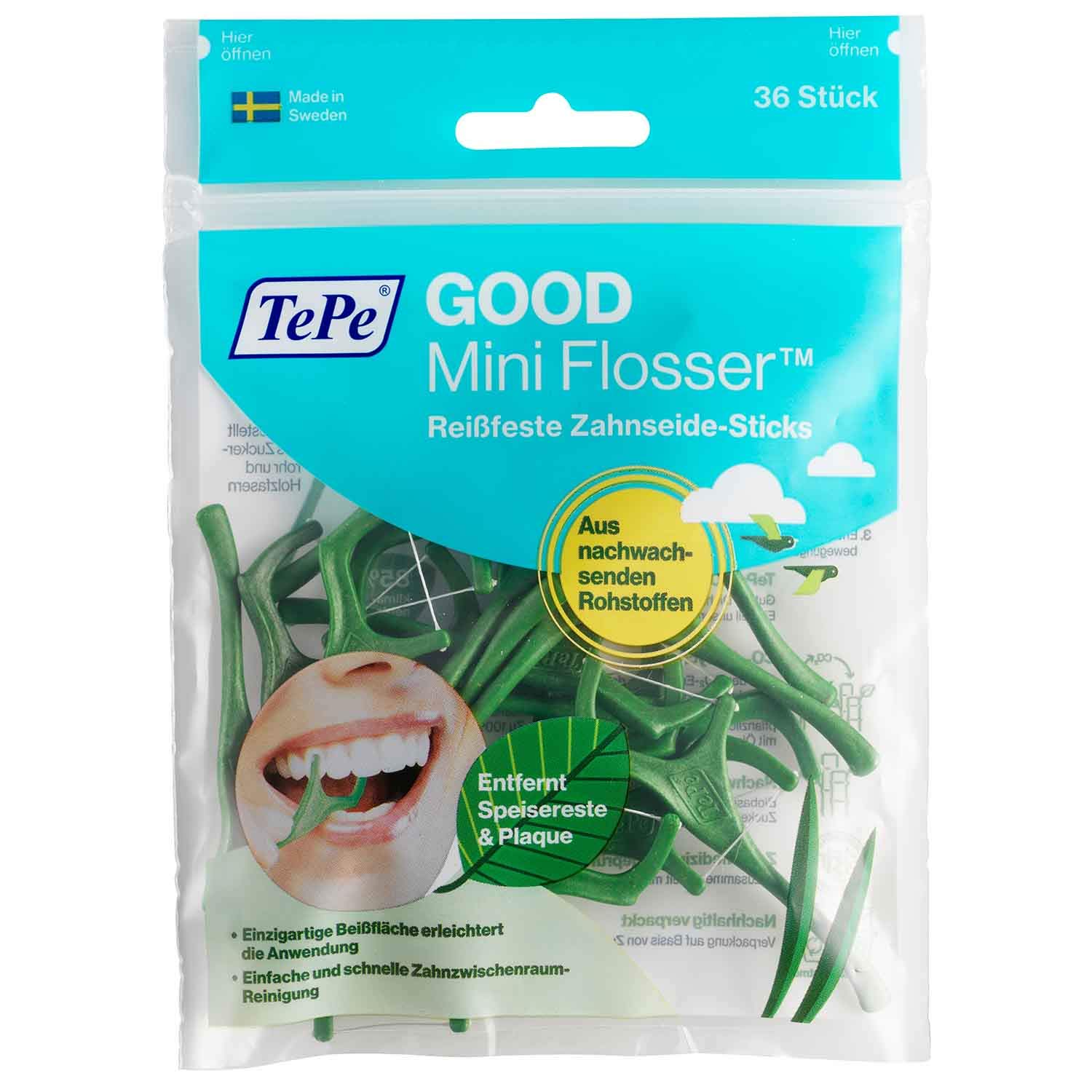 Tepe GOOD Mini Flosser, Zahnseiden-Stick, 6er Pack (6x 36 Stück)