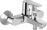 Hansa 51442193 Badewanne Mischbatterie für Wandaufbau HANSAPINTO | automatische Rückstellung Brause/Wanne, Luftsprudler | 20/19l/min, Ausladung: 157 mm