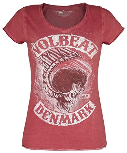Volbeat Denmark Frauen T-Shirt rot M 100% Baumwolle Band-Merch, Bands