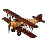 LIVASH Retro-Flugzeug-Handicraf-Holzflugzeugmodell, Vintage-Doppeldecker-Modell, Desktop-Dekoration, Foto-Requisiten, Souvenir, SammlerstüCk