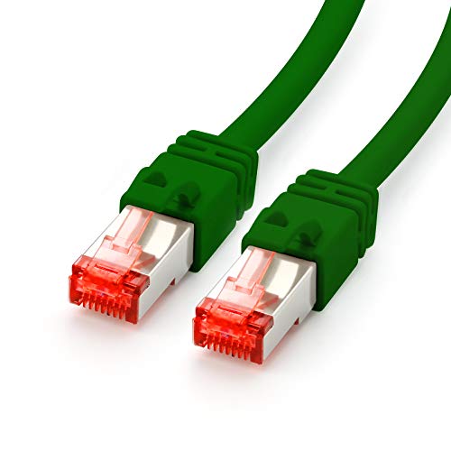 5X CAT.7 Ethernet Patchkabel (RJ45) | 5 m | grün | LAN-Kabel | S/FTP | bis zu 10 Gbit/s