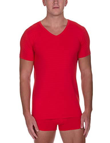 bruno banani Herren V-Shirt Check Line 2.0 Unterhemd, Rot (Rot Karo 1070), (Herstellergröße: XX-Large)