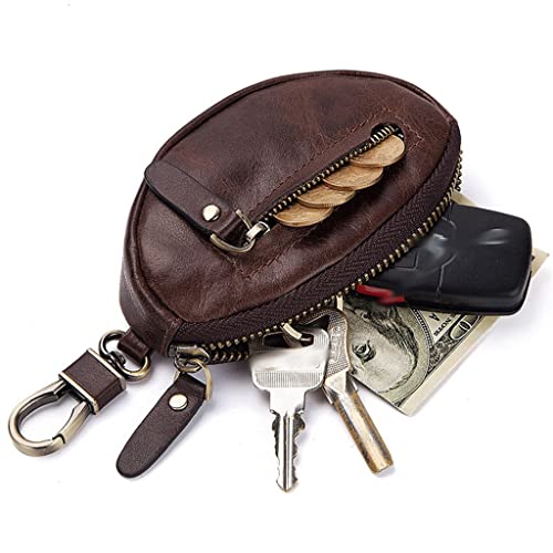 RWCCCRW Leder-Autoschlüsseltasche, lässig, Kleiner Schlüssel, Vorhaut-Leder-Schlüsselanhänger, Männer und Frauen können Aufbewahrungstasche verwenden