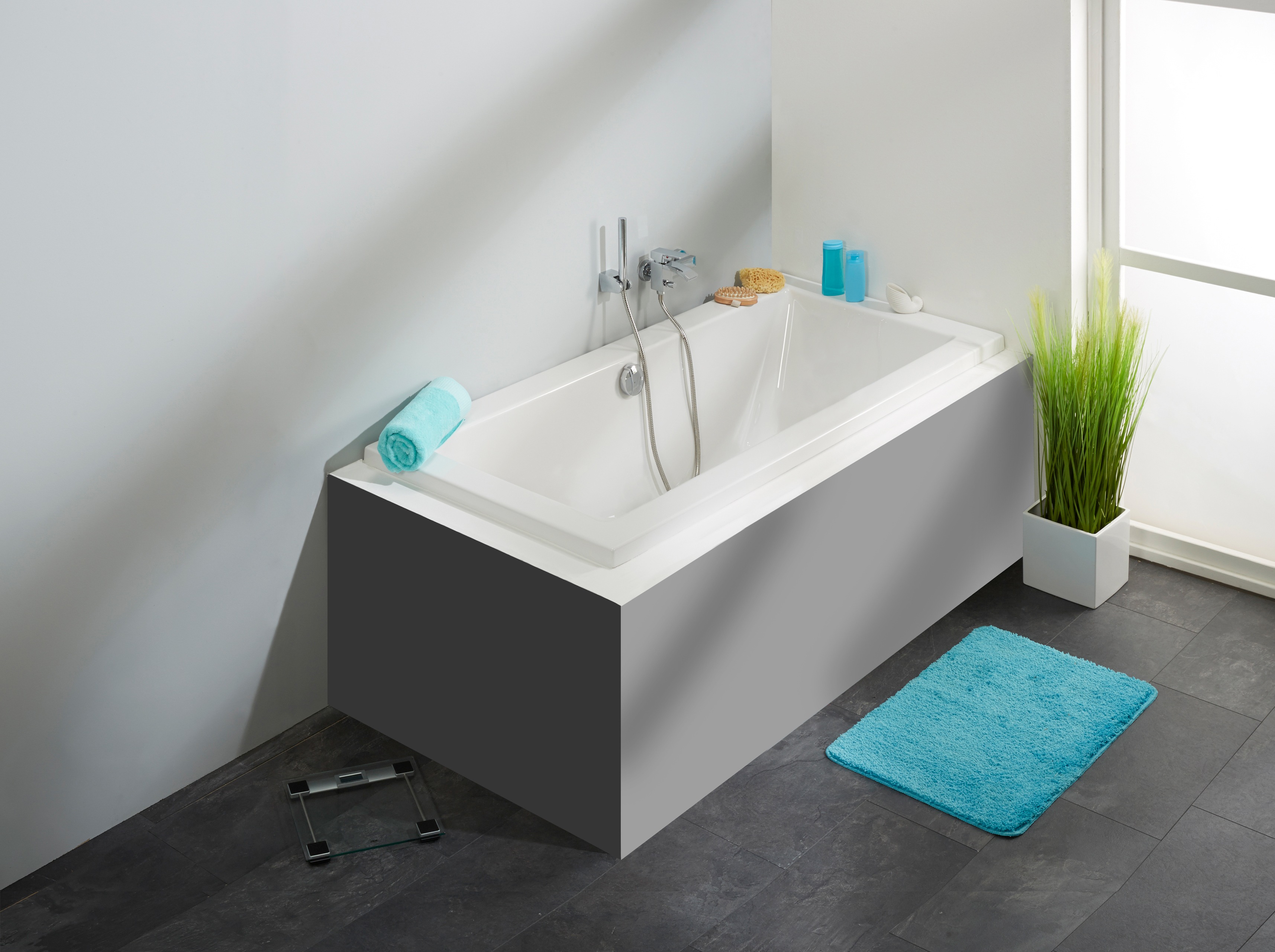 OTTOFOND Badewanne "Cubic", (Komplett-Set, 3 tlg.)