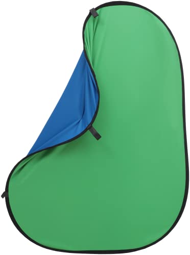 Rollei Faltbarer Hintergrund/Greenscreen kompact. 2 Farbiger Hintergrund zum optimalen freistellen von Personen. Faltbar auf 70 cm Durchmesser (grün/blau)