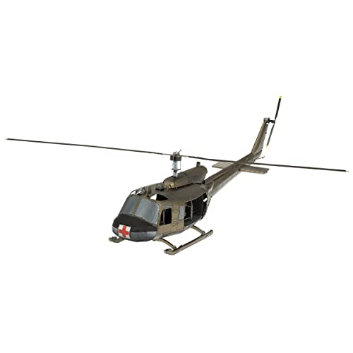 Fascinations ME1003 Metal Earth Metallbausätze - Hubschrauber Helicopter Huey UH-1, lasergeschnittener 3D-Konstruktionsbausatz, 3D Metall Puzzle, DIY Modellbausatz mit 2.25 Metallplatine, ab 14 Jahre