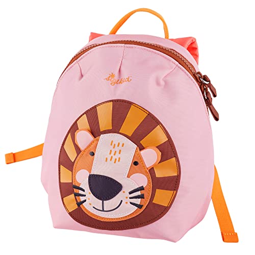 Sigikid Unisex Kinder, empfohlen für 2-5 Jährige, braun, 25227 Mini Rucksack mit Tiermotiv, Rosa/Löwe, 24x22x10 cm