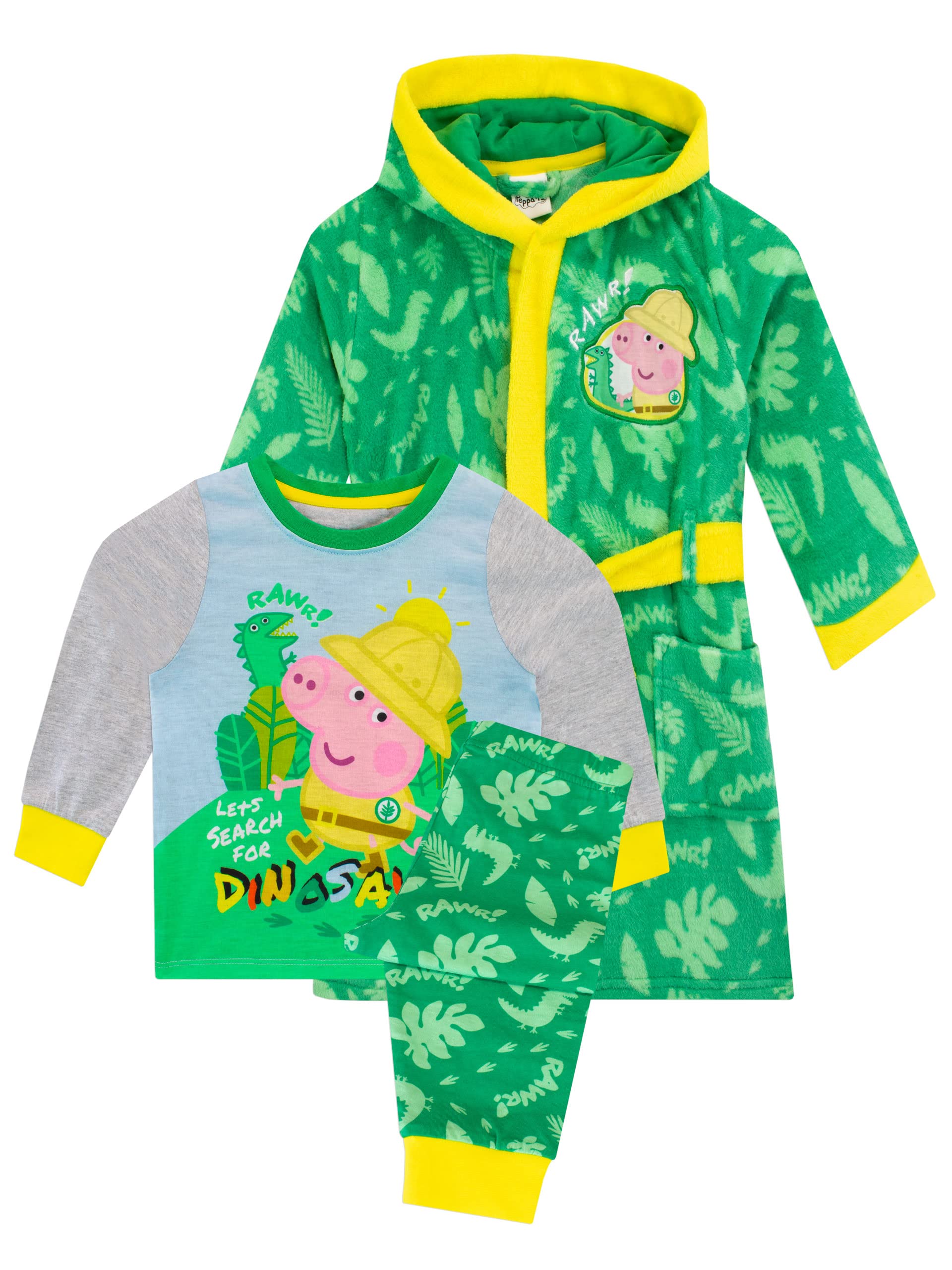 Peppa Pig Jungen George Pig Morgenmantel und Pyjama Set Grün 98