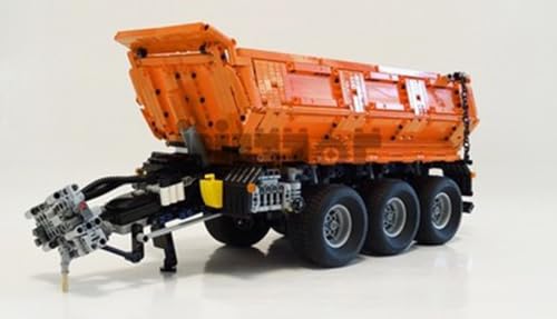 Technik Tractor Dump Trailer Baukasten Für LG Truck, 2261 Teile Technik Traktor Anhänger Modellbausatz, Custom Bausteine MOC Klemmbausteine Set Kompatibel mit LG Red H