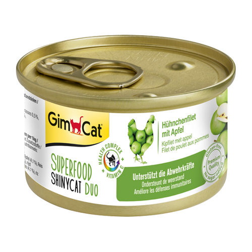GimCat Superfood ShinyCat Duo Katzenfutter - Dosen - Thunfischfilet & Zucchini - 24 x 70 g