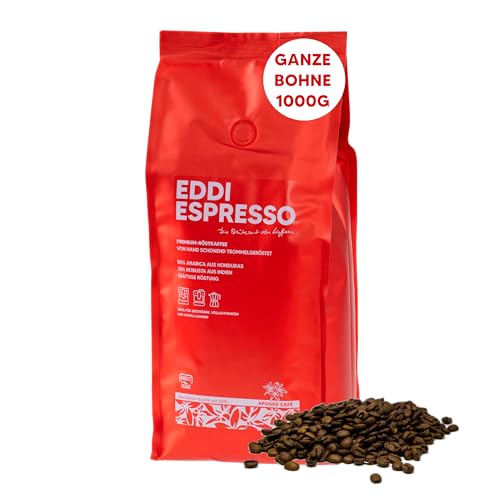 APOGEO CAFÉ Eddi Espresso, Frisch geröstete Kaffeebohnen, 1kg ganze Bohne, Kaffeebohnen für Kaffeevollautomat und Espressomaschine