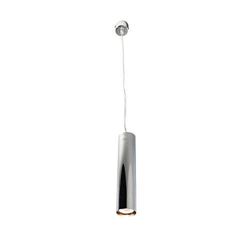 Licht-Erlebnisse Moderne Hängelampe Chrom Metall GU10 Ø5,5cm runde Pendelleuchte Esstisch Küche EYE