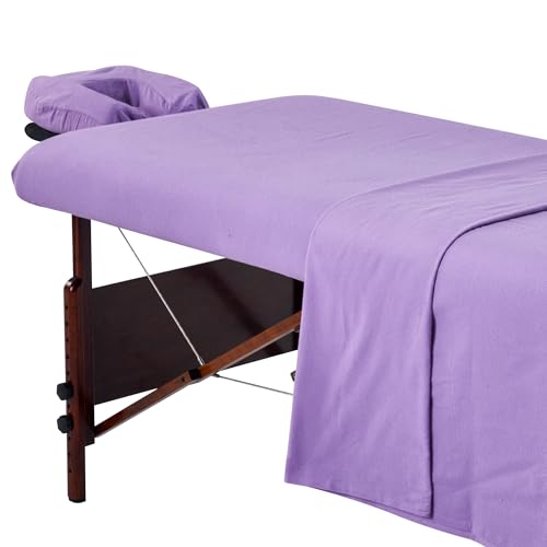 Master Massage Deluxe Massageliegenbezug, Flanell, Violett, 3-teilig