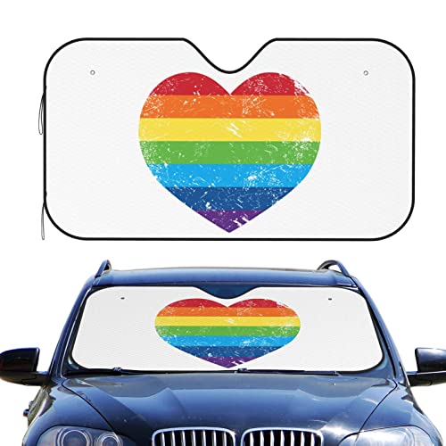Frontscheibenabdeckung Gay-Pride-Flaggen-Regenbogen Windschutzscheibe Universal Auto Windschutzscheiben Abdeckung Schützt Innenraum Windschutzscheibenabdeckung Für Die Meisten Autos Auto Truck S