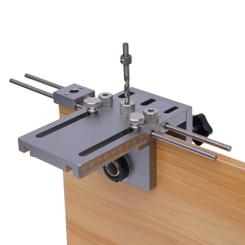 OUKANING 6/8/10mm Bohrschablone Doweling Jig Kit Dübelbohrlehre Spiralbohrer Bohrbuchsen Bohrerführung für Holzbearbeitung Bohrhilfe