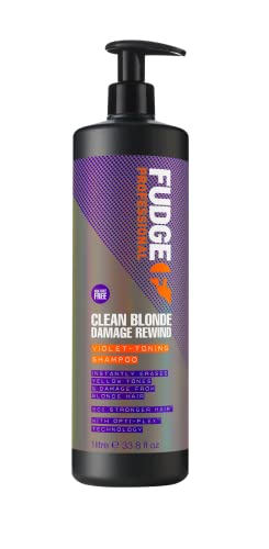 Fudge Professional Clean Blonde Damage Rewind Violet-Toning Anti-Gelbstich Shampoo, 1000 ml