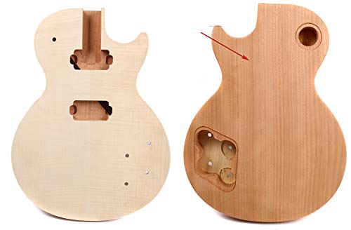 yinfente Elektrische Gitarre Körper Ersatz unlackiert Set in einem Stück Holz Gitarre Korpus Ahorn Mahagoni