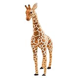 Hengqiyuan Riesen Giraffe Kuscheltier Groß Plüschtier Puppe Deko Geschenk Kinder Spielzeug XXL Braun Gelb,100cm