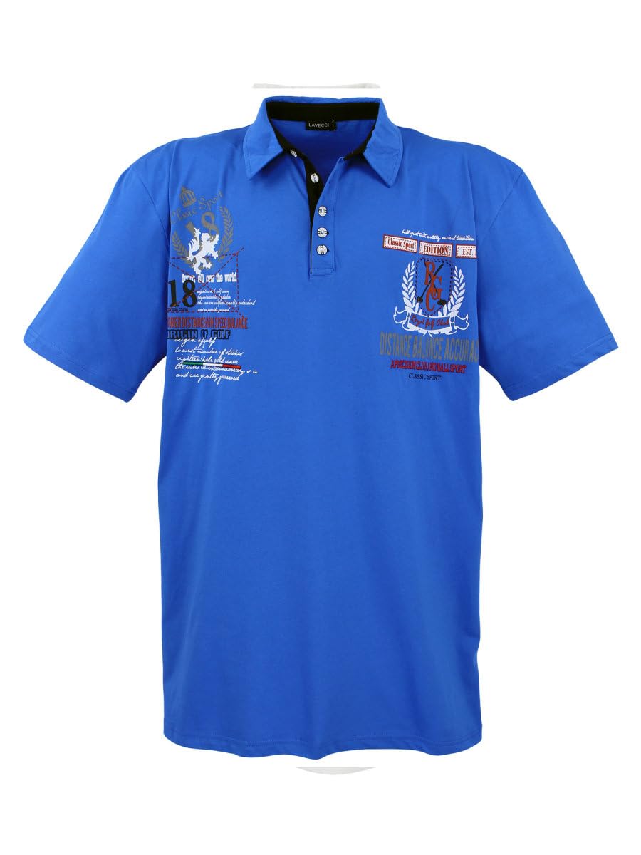 Lavecchia Übergrößen Poloshirt Herren Polo Shirts Kurzarm Shirt LV-2038 (Royalblau, 3XL)
