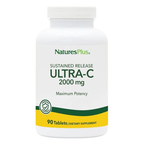 NaturesPlus Ultra-C 2000 mg | Hochdosiertes Vitamin C mit Hagebutte | 90 Tabletten