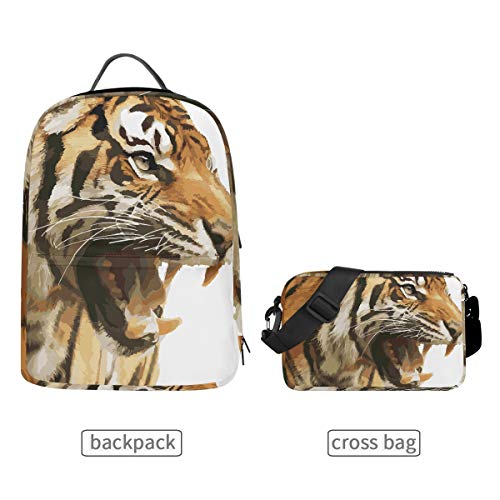 FAJRO Tiger Roar Painting Reiserucksack und Crossbag