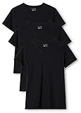 berydale Damen T-Shirt Bd158, Schwarz - 3er Pack, XXL