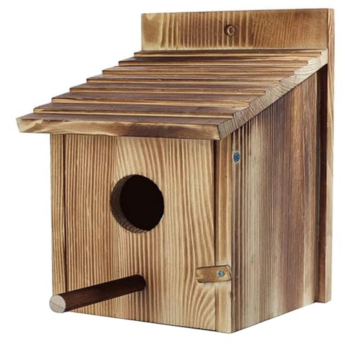 RIVNN Vogelhaus für den Außenbereich aus Holz für den Außenbereich zum Aufhängen oder an der Wand montiertes Vogelhaus