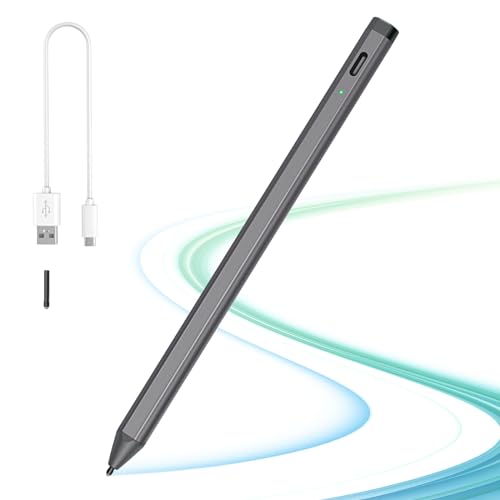 TiMOVO USI Stylus Stift für Chromebook, Empfindlicher Aktiver Digitaler Stift für Fire Max 11, HP x360, Lenovo IdeaPad Duet/Yoga, ASUS Flip C436, Google Pixel, Palm Rejection & Schnellladung, Grau