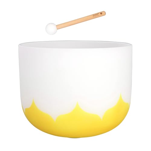 Sela SECLU12E Yellow Crystal Singing Bowl Set, E: 432 Hz (Lotus)