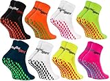 Rainbow Socks - Damen Herren Neon Sneaker Sport Stoppersocken - 8 Paar - Mehrfarbig - Größen: EU 42-43